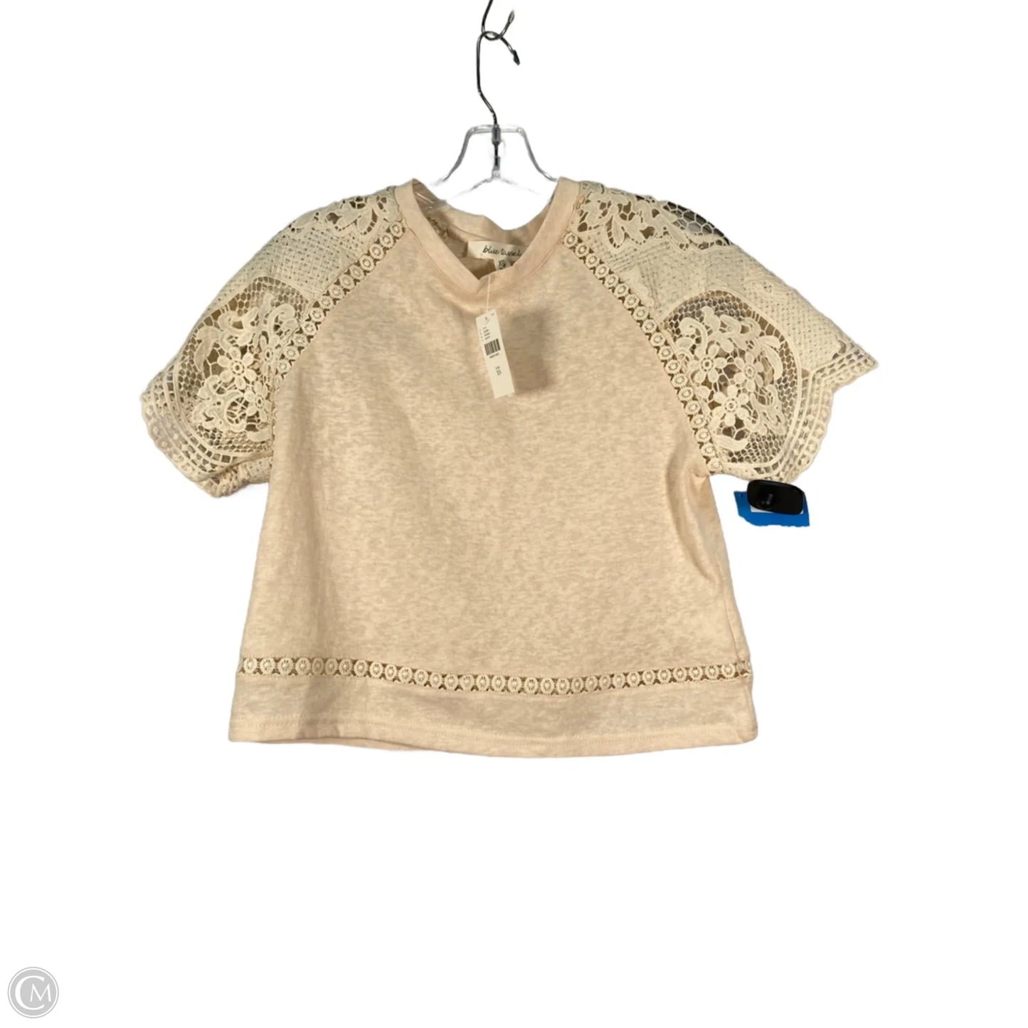 Top Short Sleeve By Blue Tassel In Cream, Size: Xs