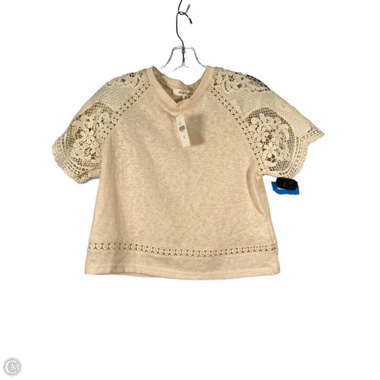 Top Short Sleeve By Blue Tassel In Cream, Size: Xs