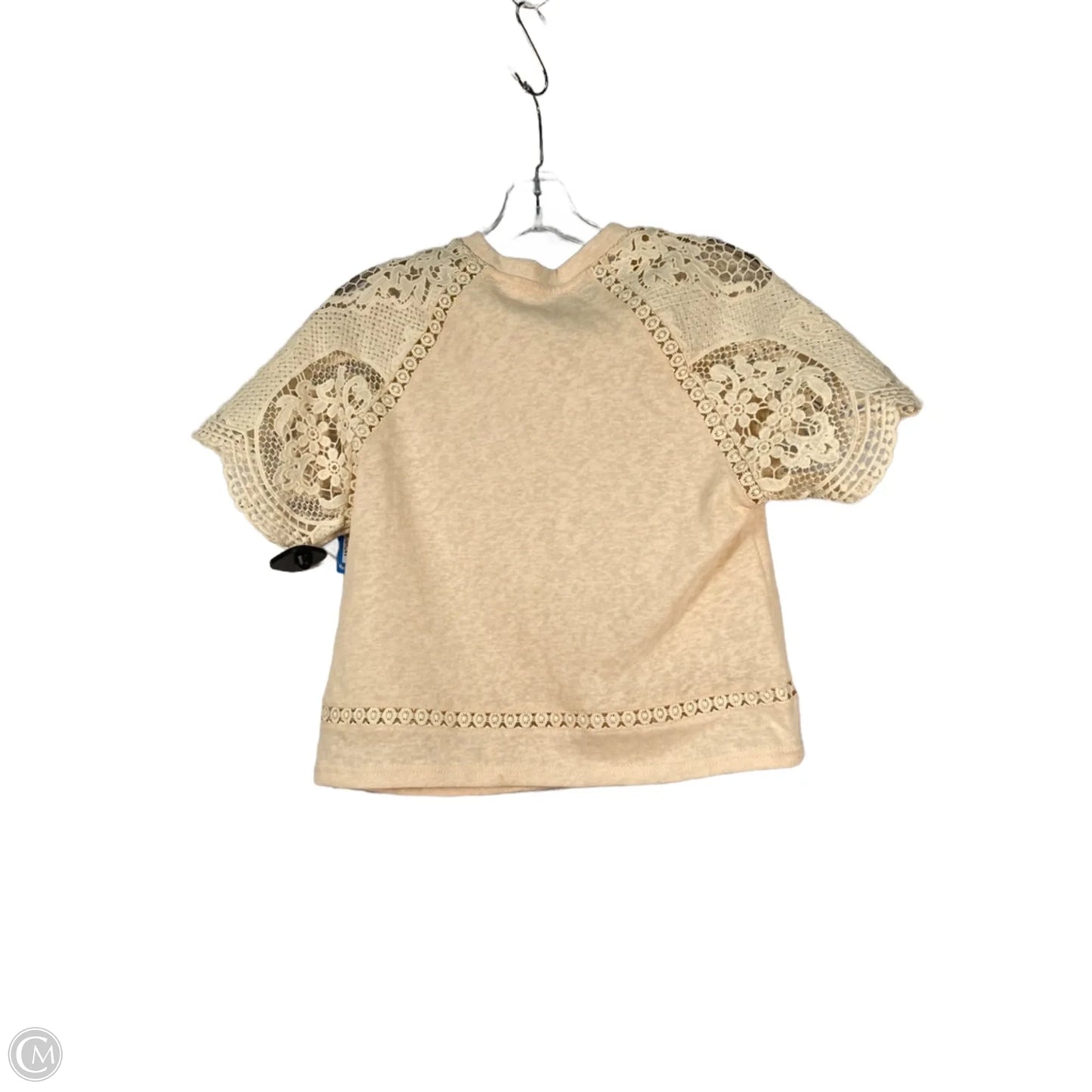 Top Short Sleeve By Blue Tassel In Cream, Size: Xs