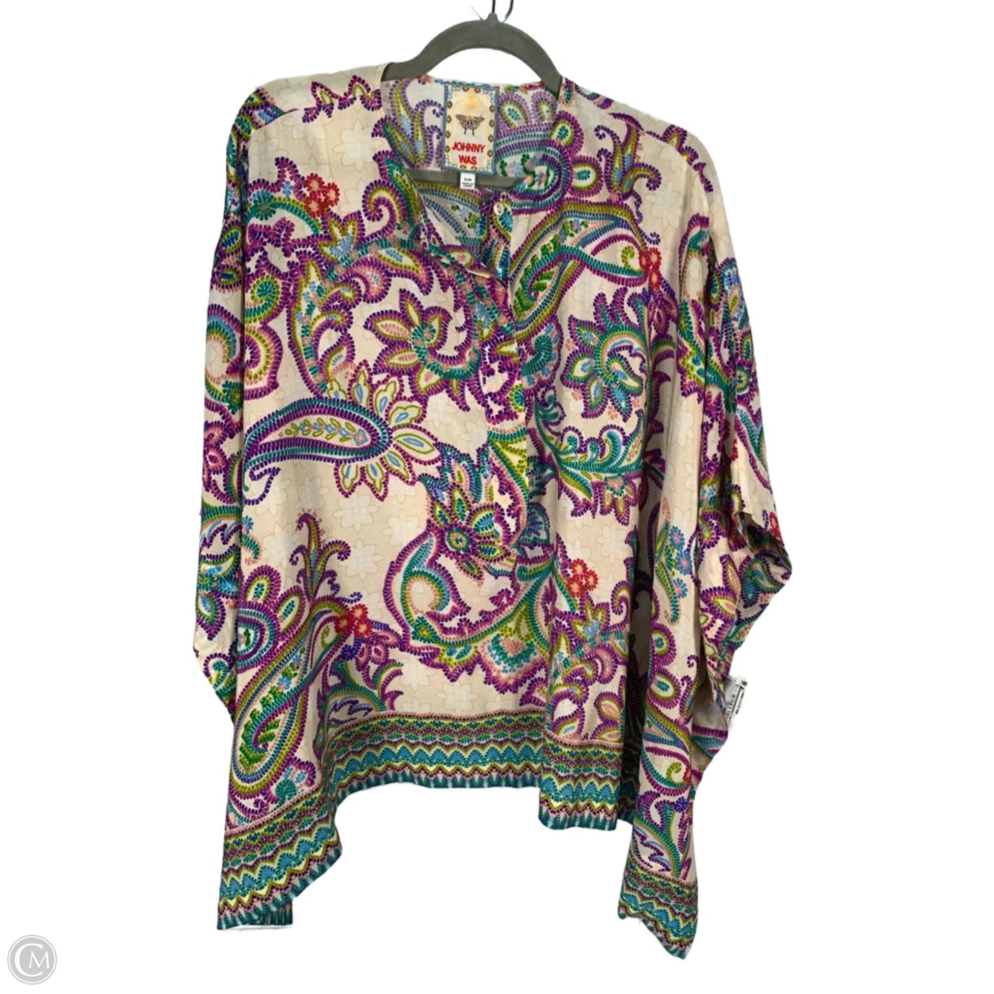 Kimono By Johnny Was In Cream & Purple, Size: M
