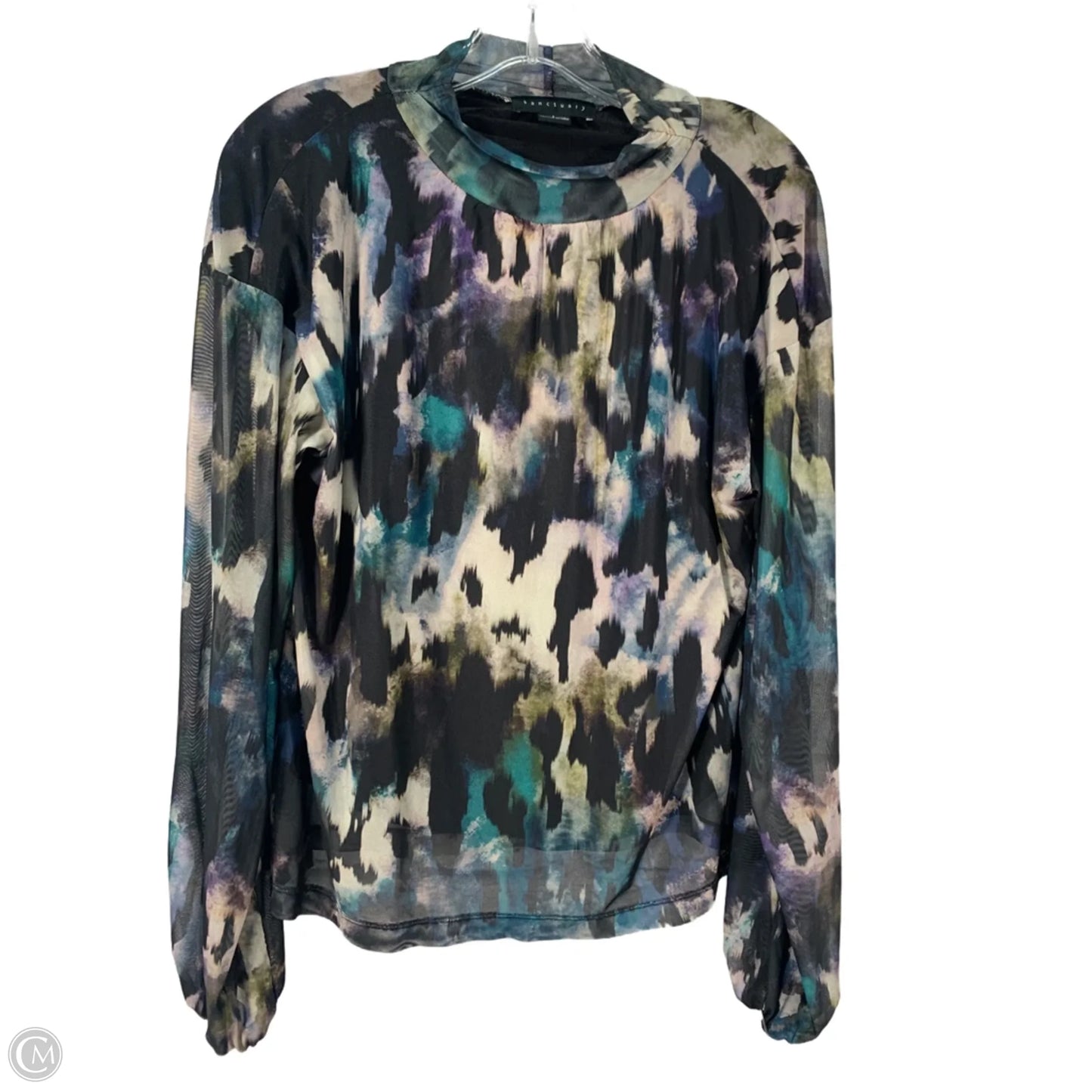 Top Long Sleeve By Sanctuary In Black & Green, Size: L