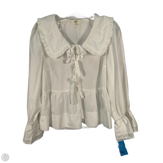 Top Long Sleeve By Entro In White, Size: M