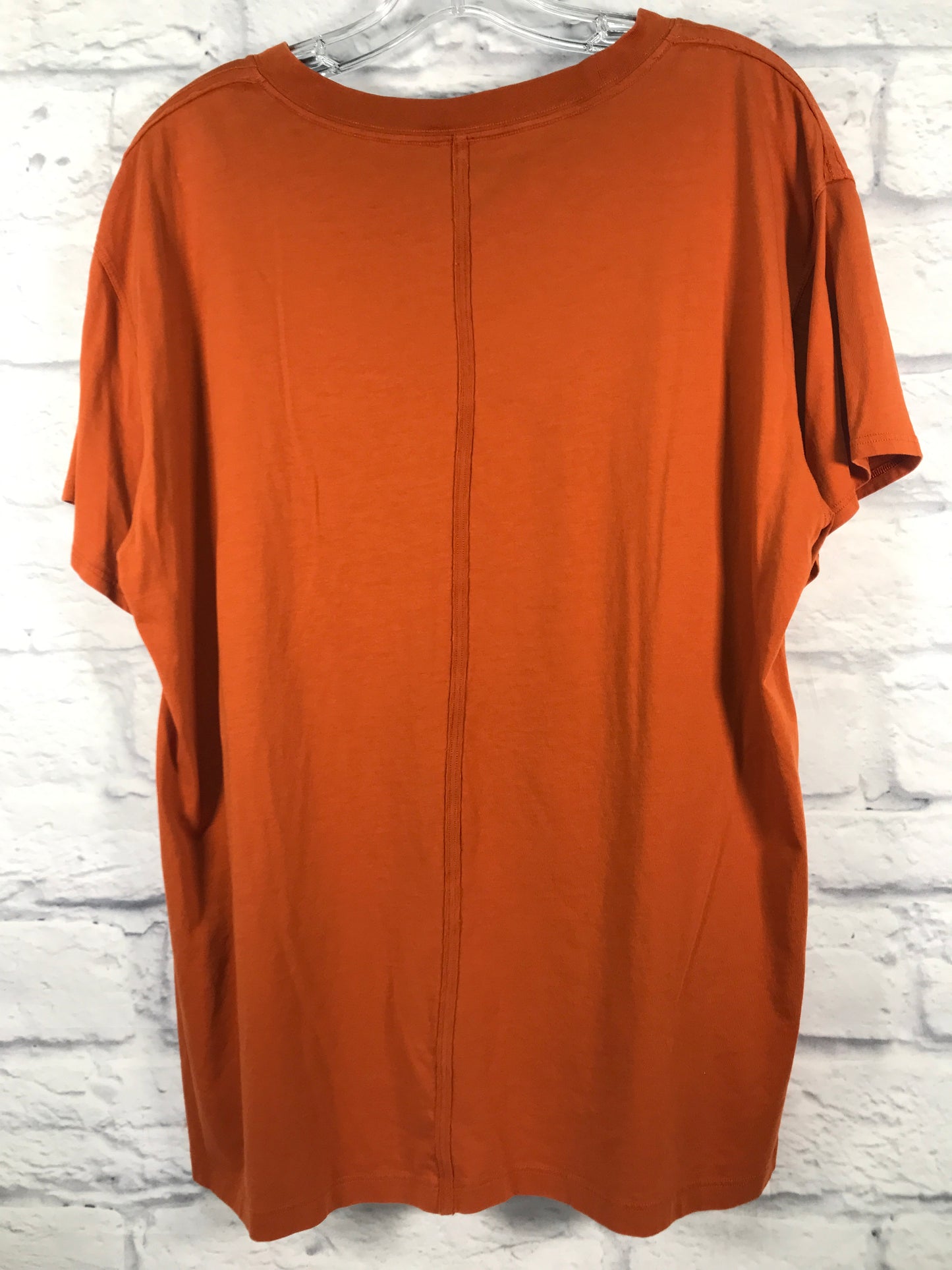 Athletic Top Short Sleeve By Lululemon In Orange, Size: L