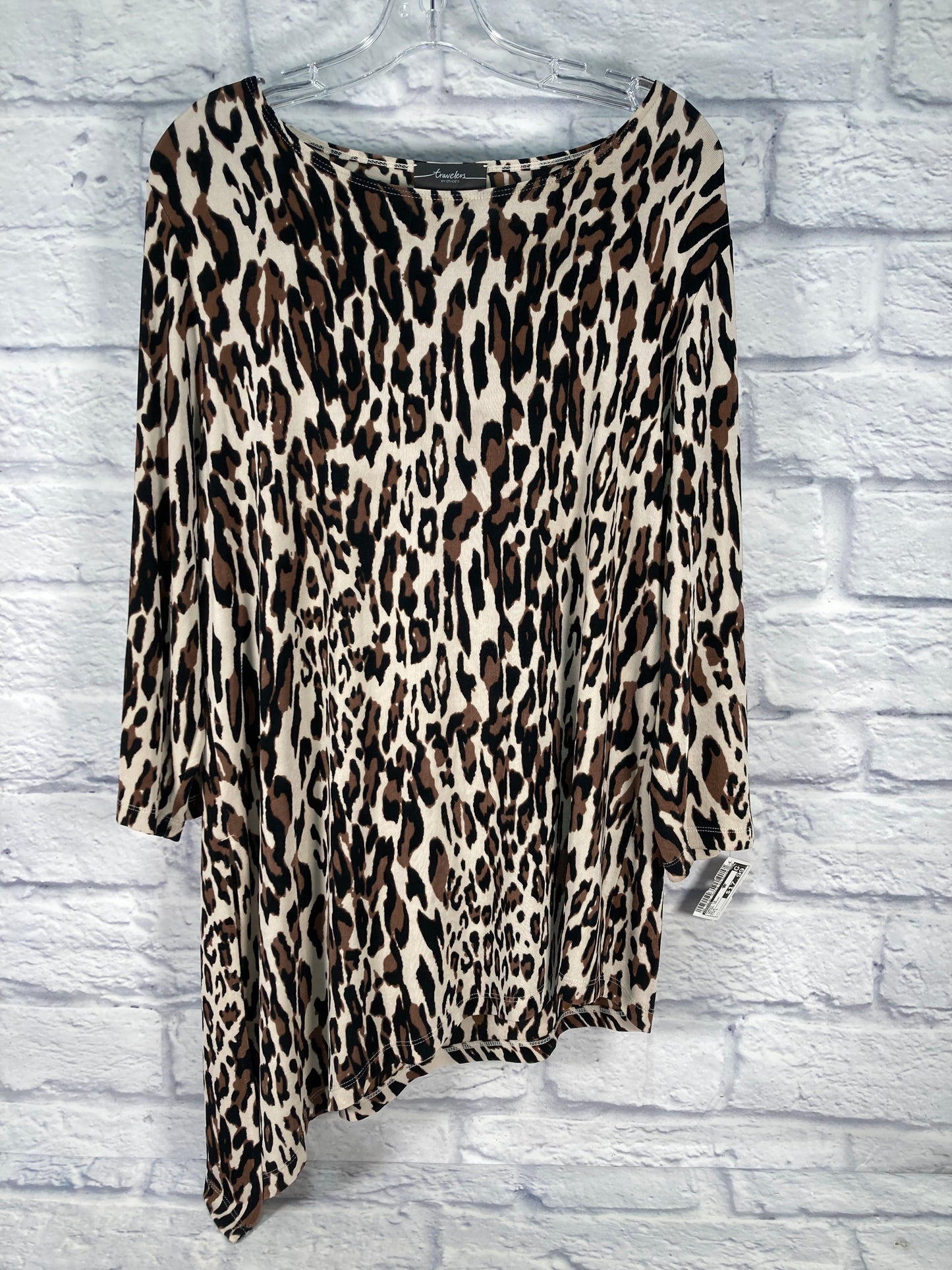 Tunic Long Sleeve By Chicos In Animal Print, Size: L