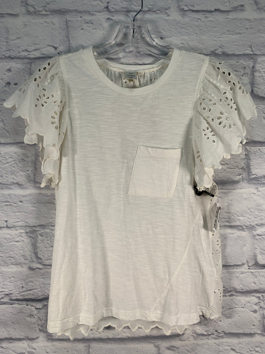 White Top Short Sleeve Anthropologie, Size Xs