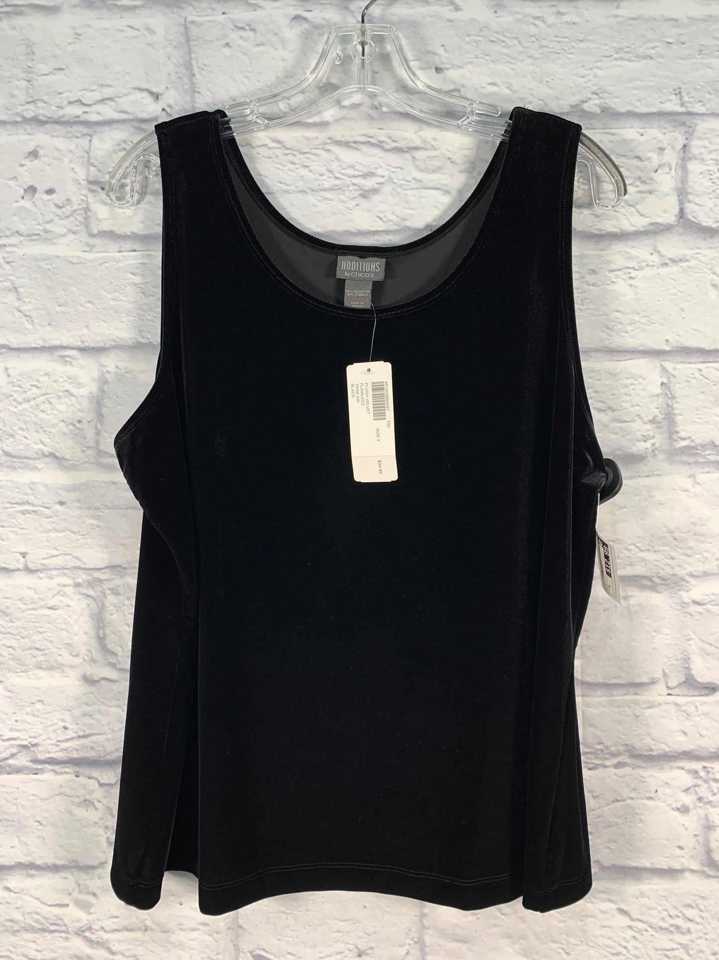 Black Top Sleeveless Chicos, Size Xl