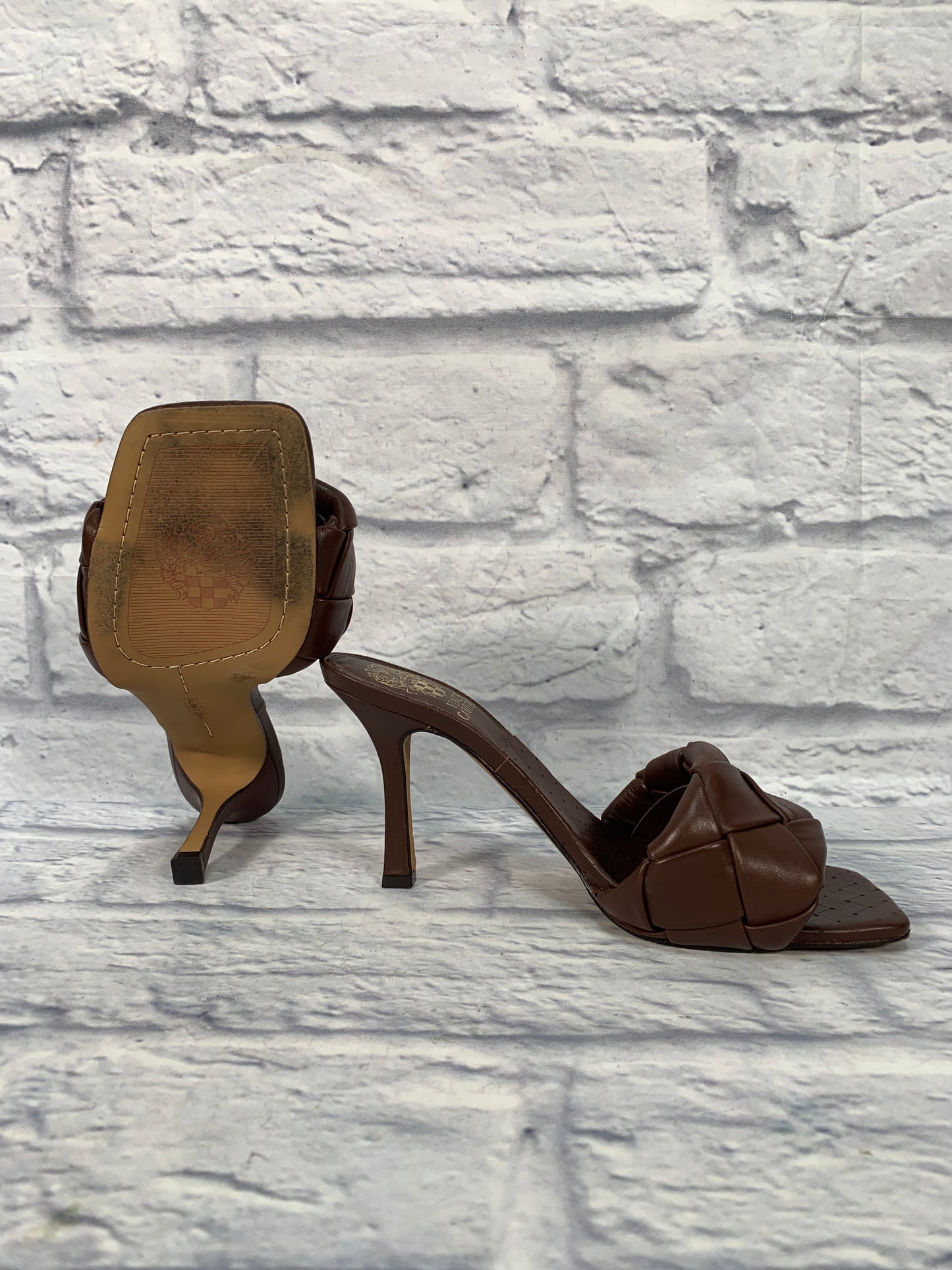 Brown Sandals Heels Stiletto Vince Camuto, Size 7.5