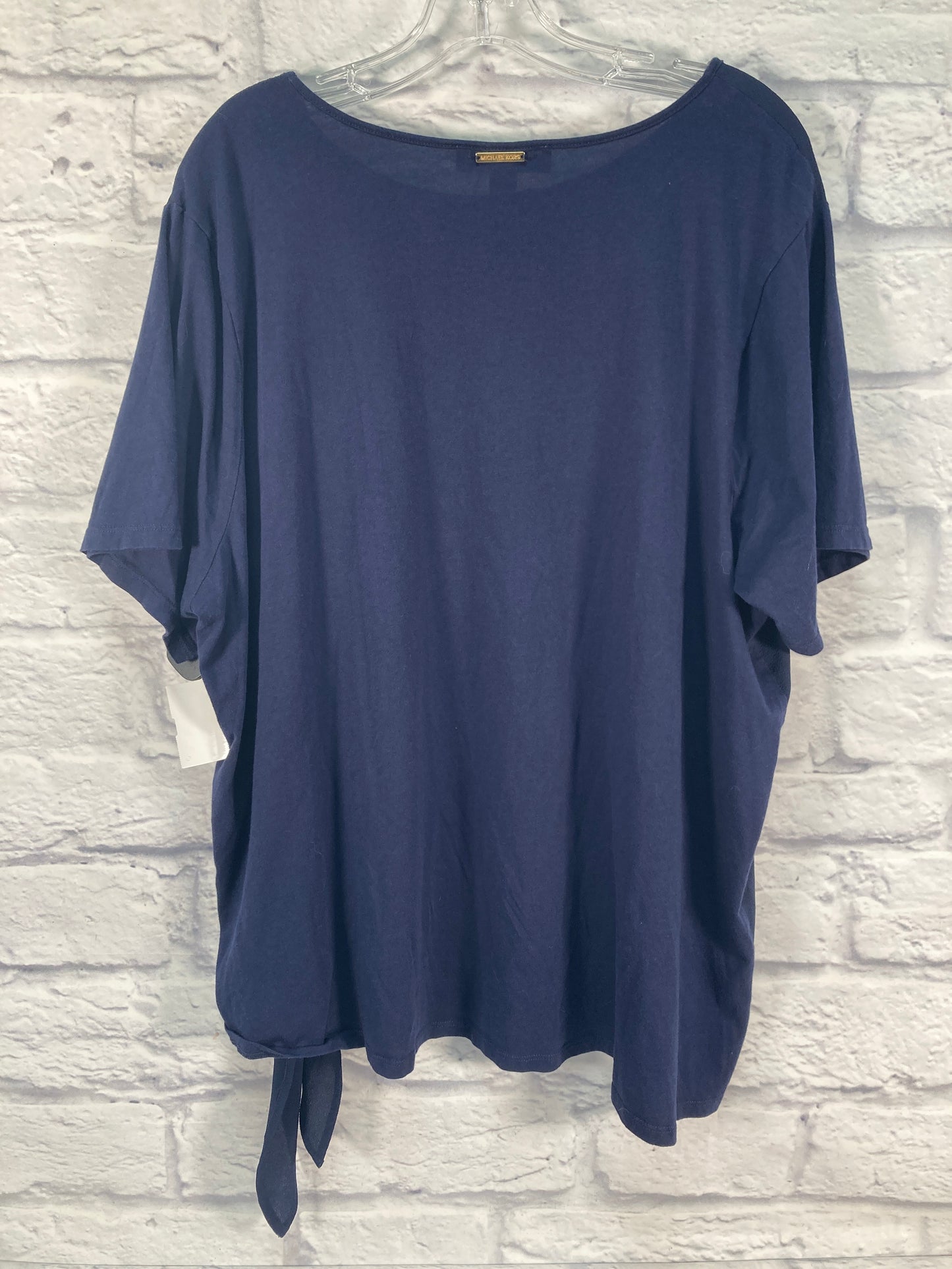 Top Short Sleeve Designer By Michael By Michael Kors In Navy, Size: 3x