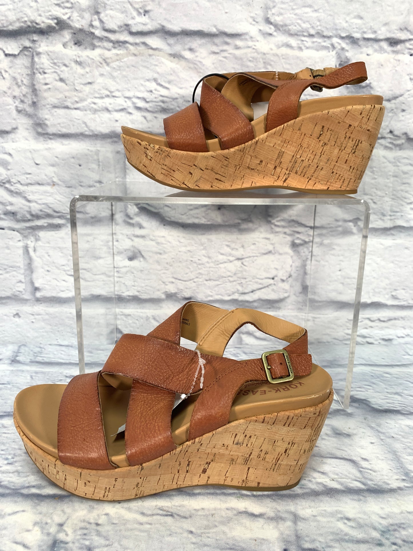 Sandals Heels Wedge By Kork Ease In Brown, Size: 7