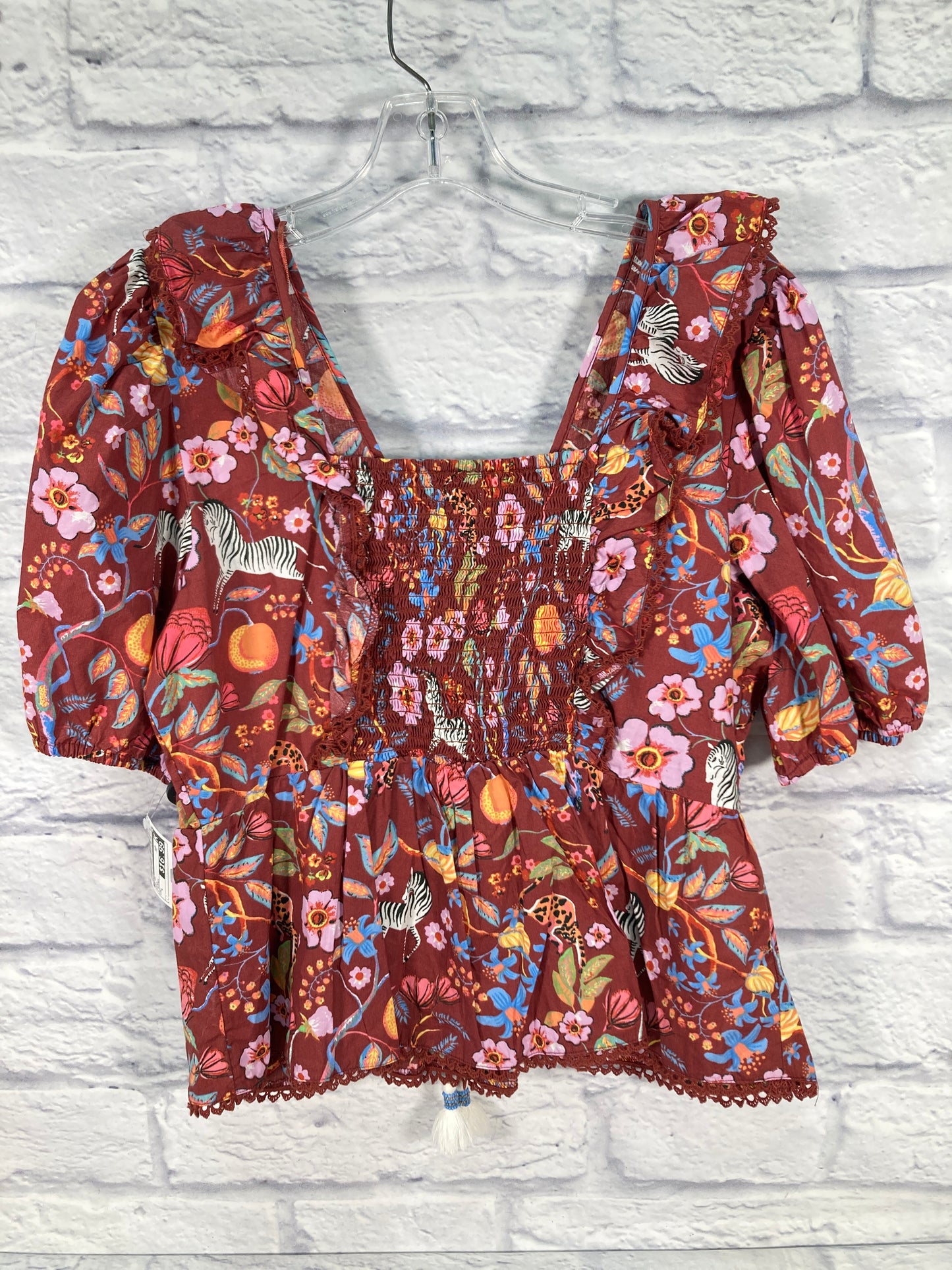 Top Short Sleeve By Maeve In Brown, Size: L