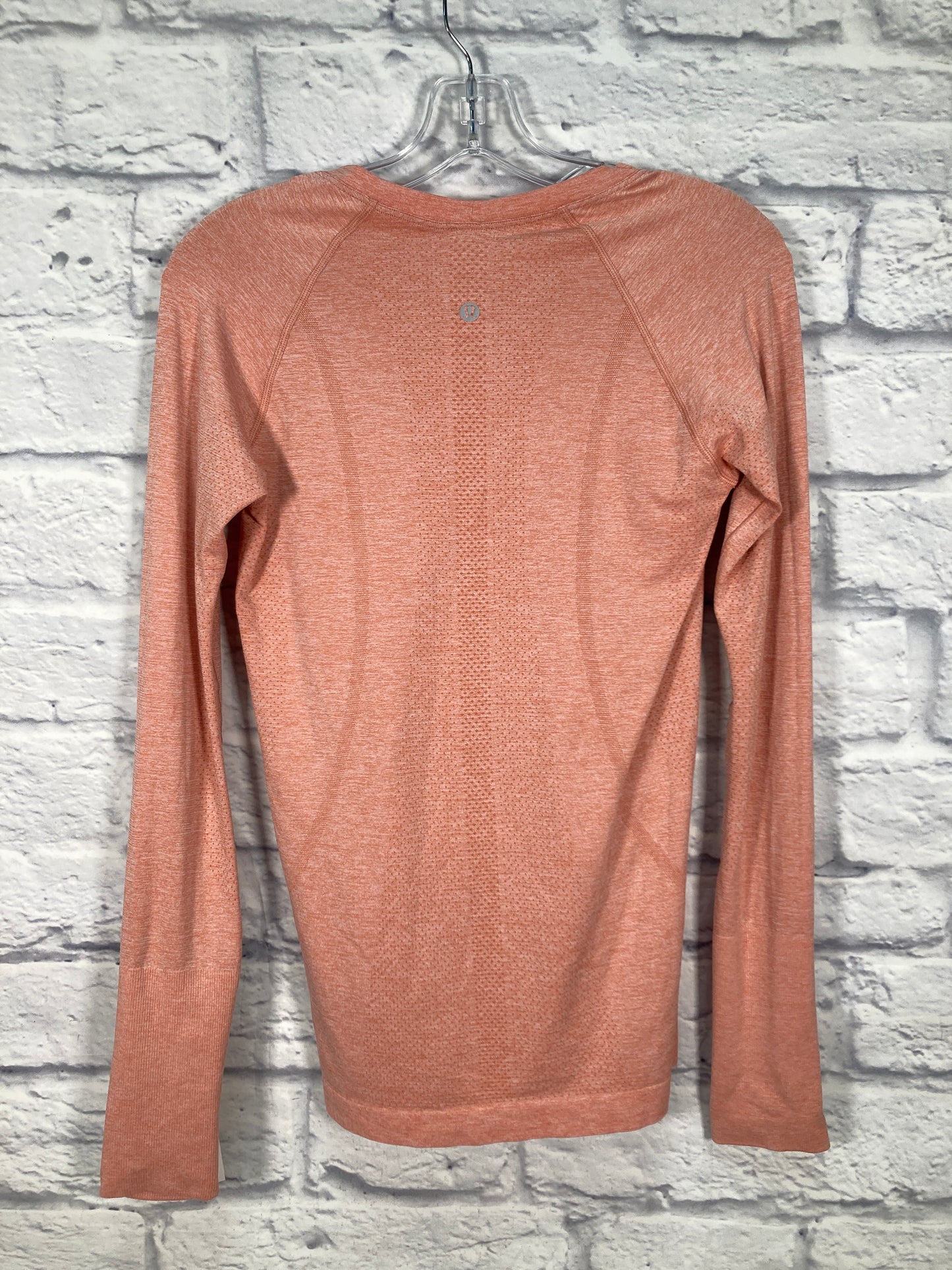 Athletic Top Long Sleeve Crewneck By Lululemon In Orange, Size: S