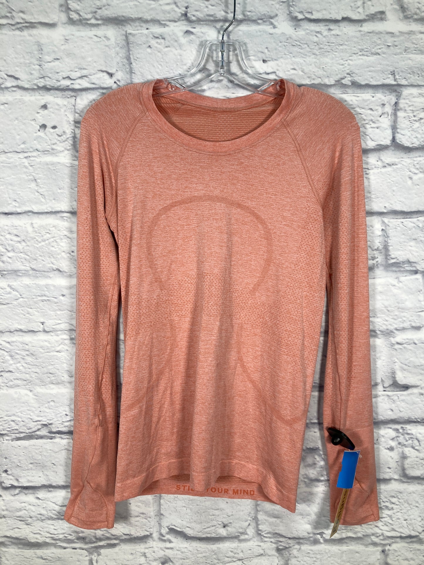 Athletic Top Long Sleeve Crewneck By Lululemon In Orange, Size: S