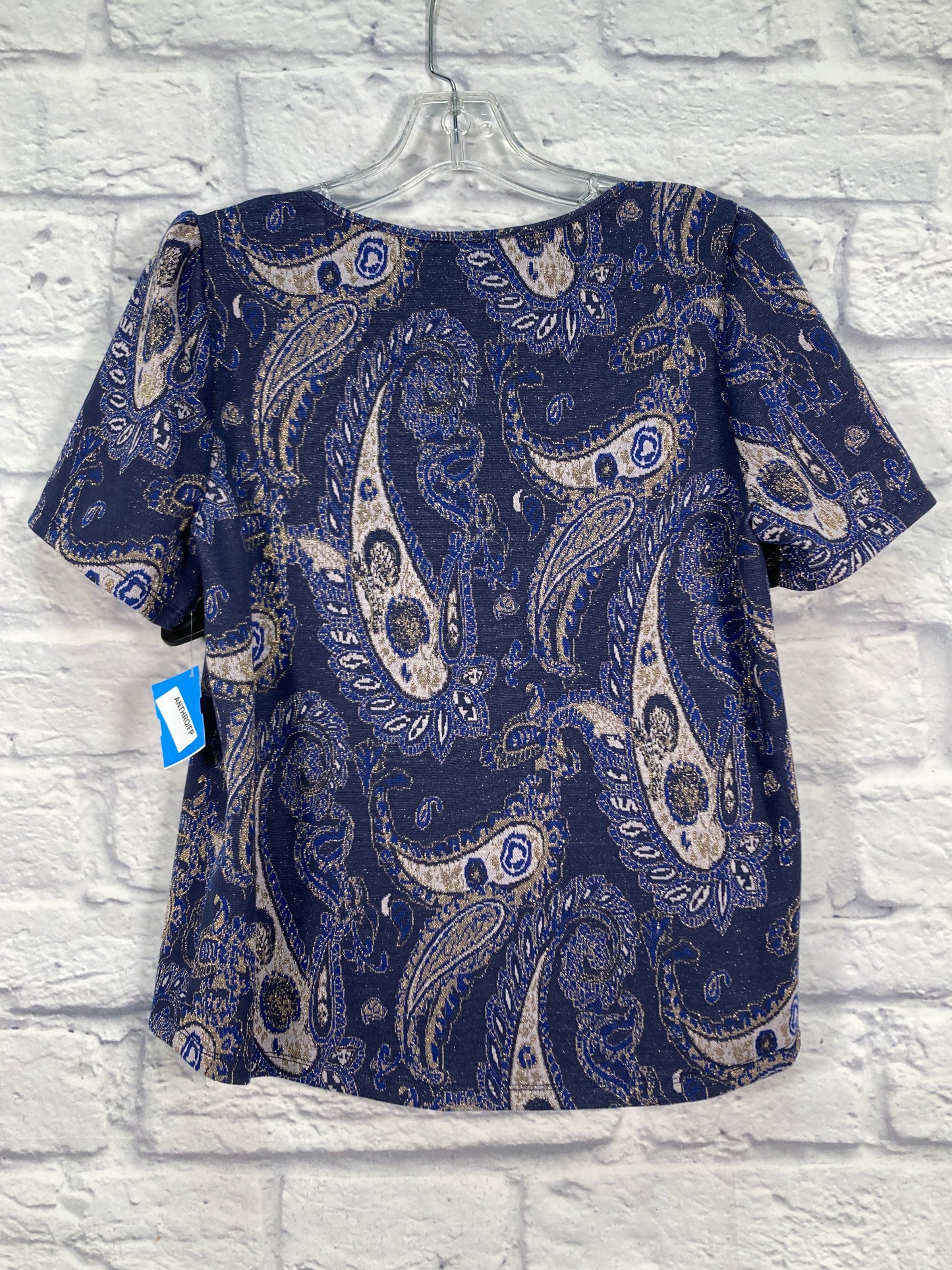 Top Short Sleeve By Anthropologie In Blue, Size: M