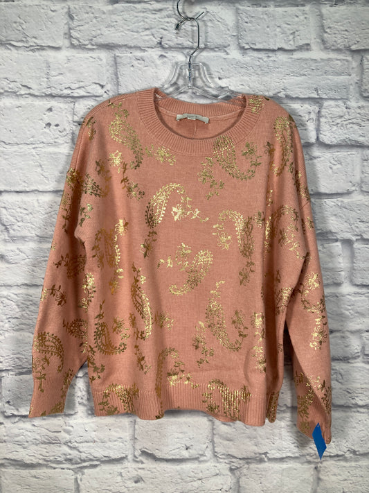 Sweater By Loft In Gold & Pink, Size: L