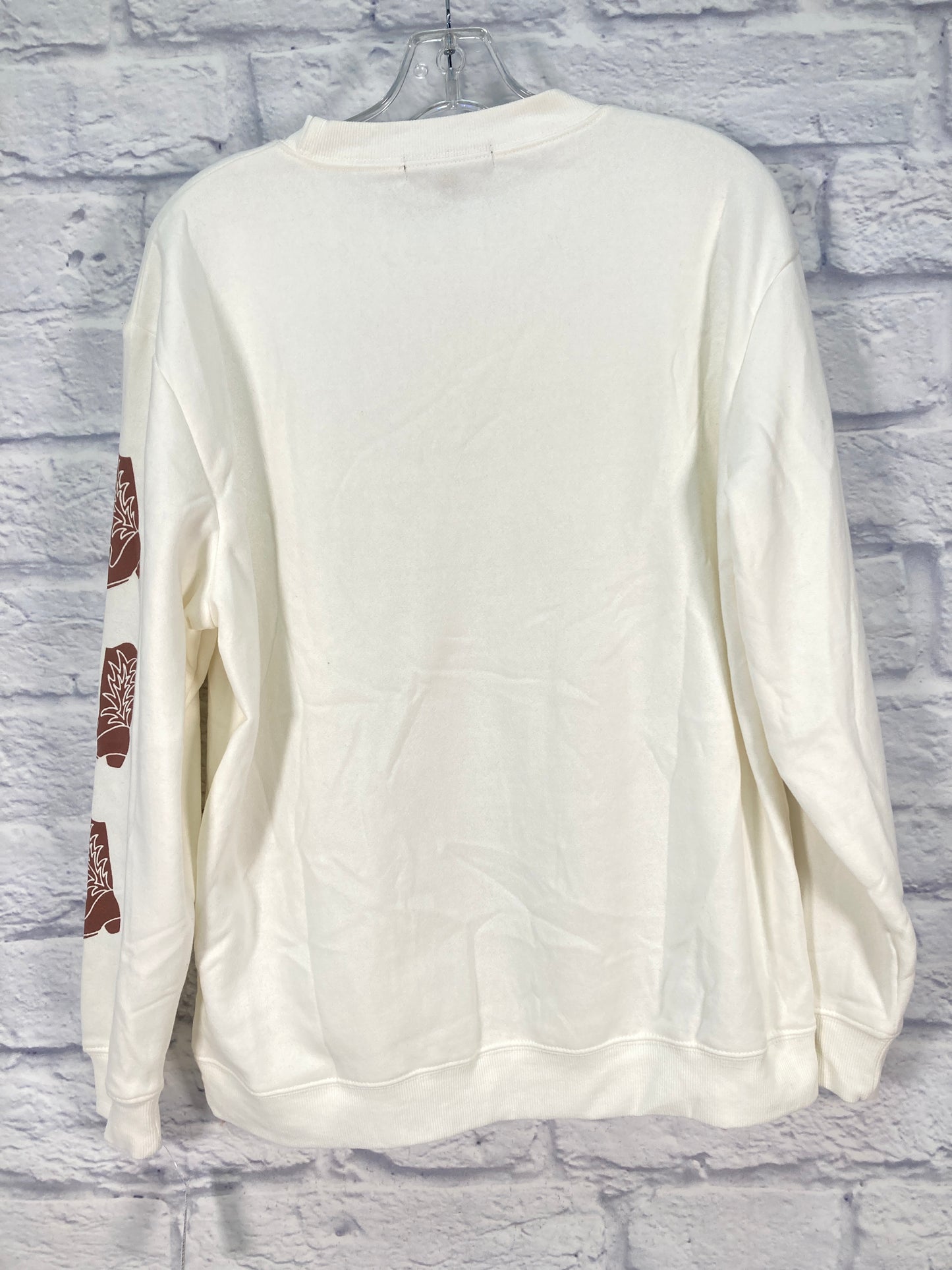 Sweatshirt Crewneck By Clothes Mentor In White, Size: L