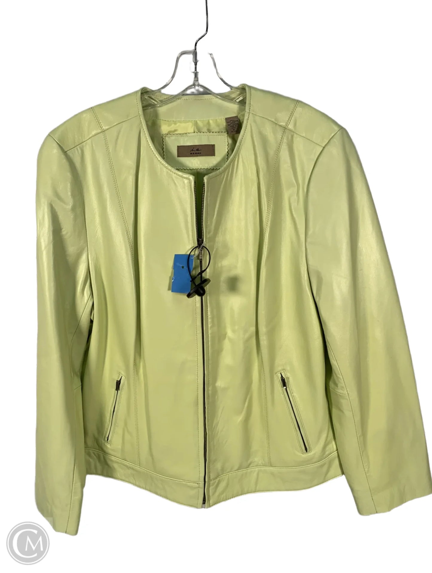 Jacket Leather By Clothes Mentor In Yellow, Size: 1x