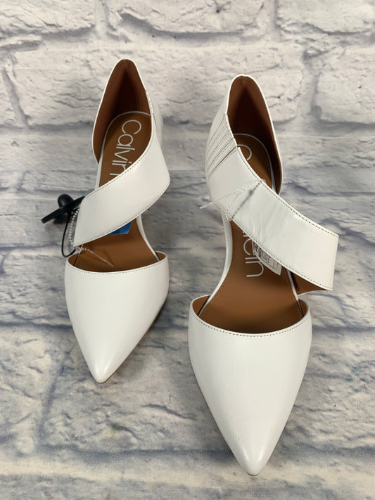 Shoes Heels Stiletto By Calvin Klein In White, Size: 9.5