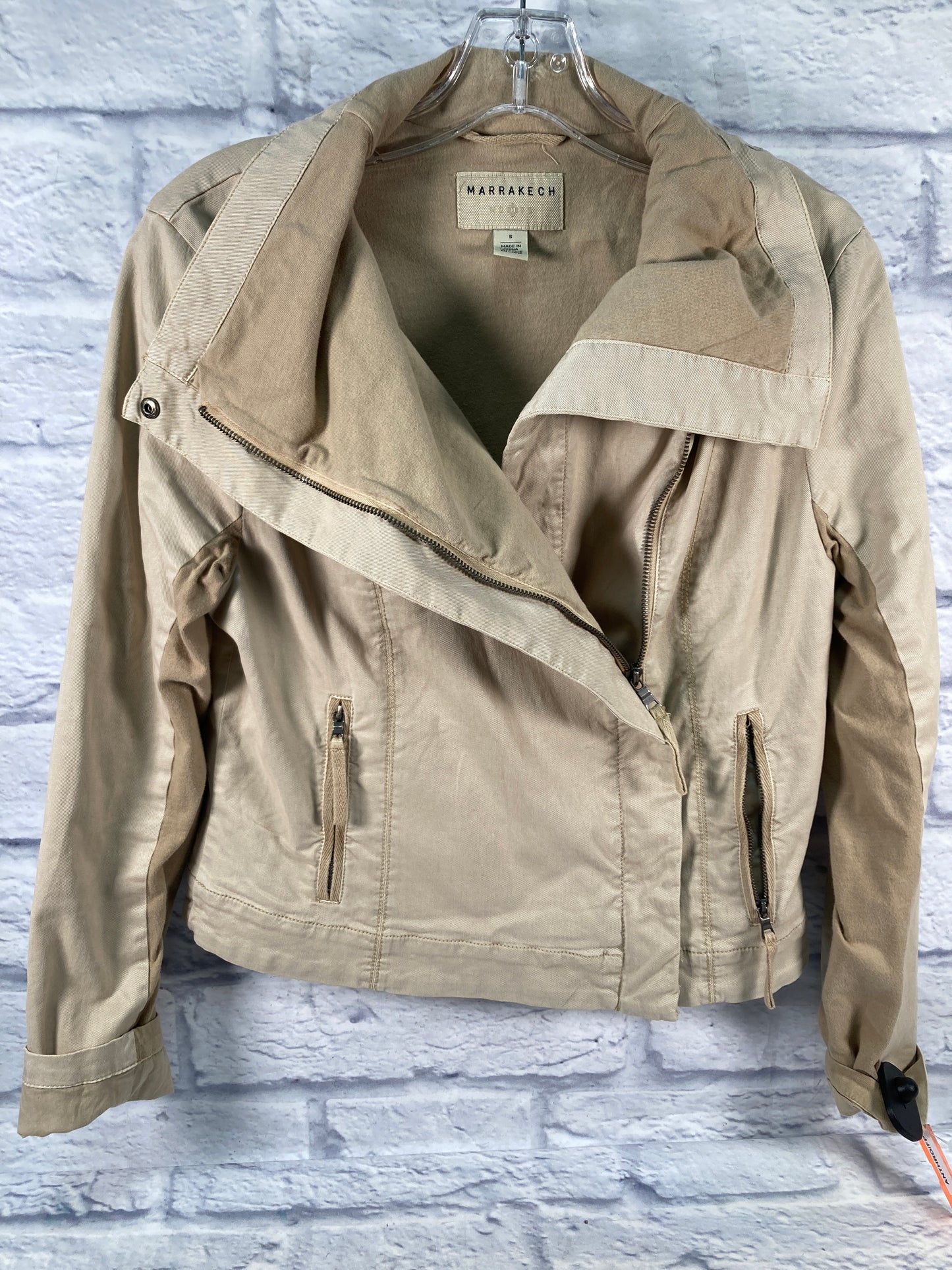 Jacket Moto By Marrakech In Tan, Size: S