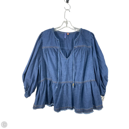 Top Long Sleeve By Pilcro In Blue, Size: 2x