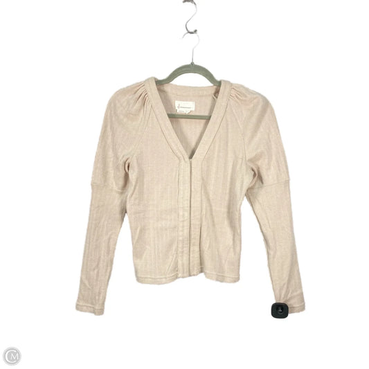 Top Long Sleeve By Anthropologie In Tan, Size: Xs