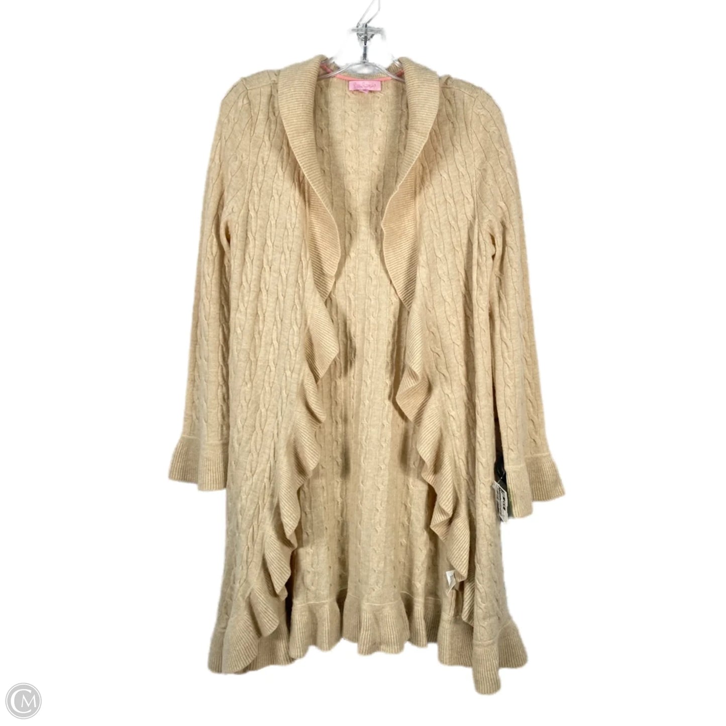 Sweater Cardigan Designer By Lilly Pulitzer In Tan, Size: M