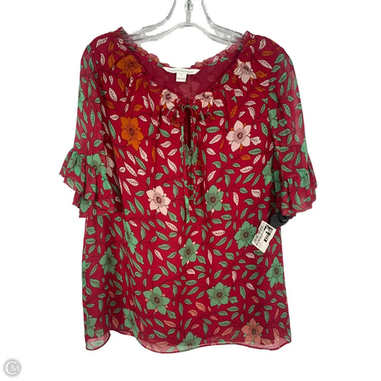 Blouse Designer By Diane Von Furstenberg In Maroon, Size: L