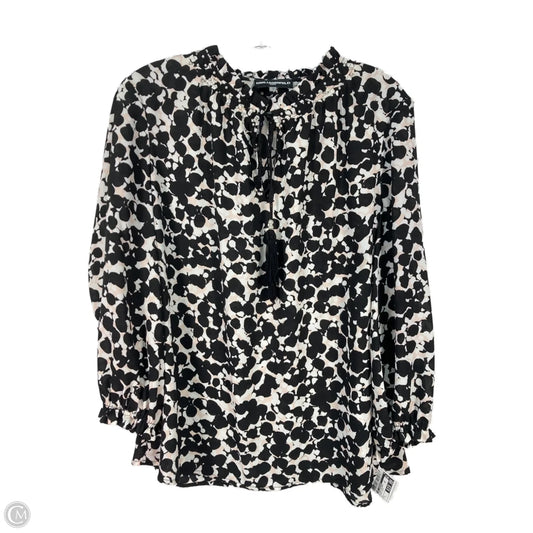 Blouse Designer By Karl Lagerfeld In Black & White, Size: L