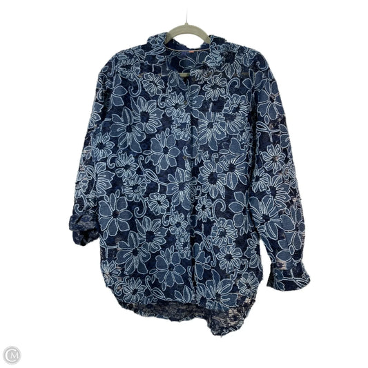 Tunic Long Sleeve By Pilcro In Blue, Size: Xs