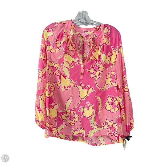 Blouse Designer By Lilly Pulitzer In Pink & Yellow, Size: Xs