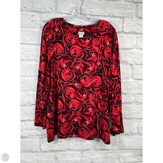 Top Long Sleeve By Chicos In Blue & Red, Size: Xl
