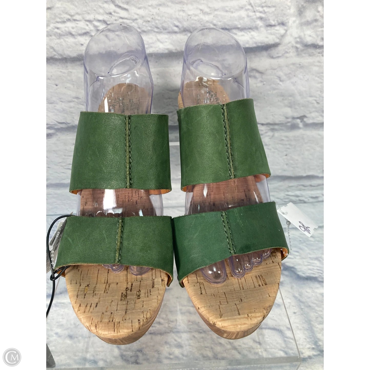 Sandals Heels Block By Kork Ease In Green, Size: 10