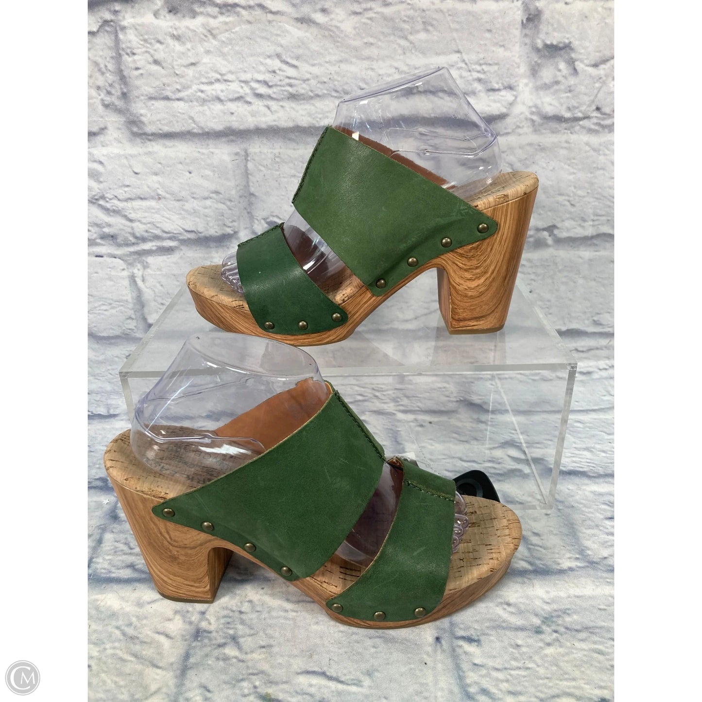 Sandals Heels Block By Kork Ease In Green, Size: 10