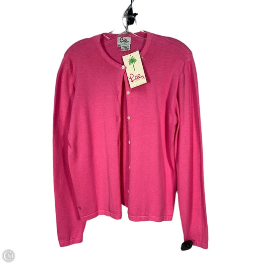 Sweater Cardigan Designer By Lilly Pulitzer In Pink, Size: M
