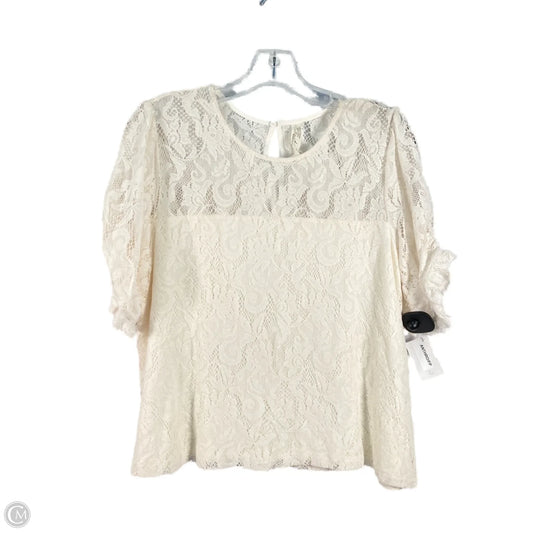 Top Short Sleeve By Anthropologie In White, Size: L