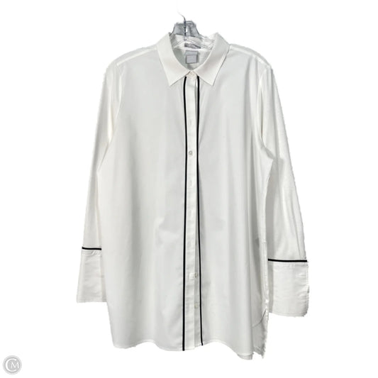 Tunic Long Sleeve By Chicos In White, Size: M