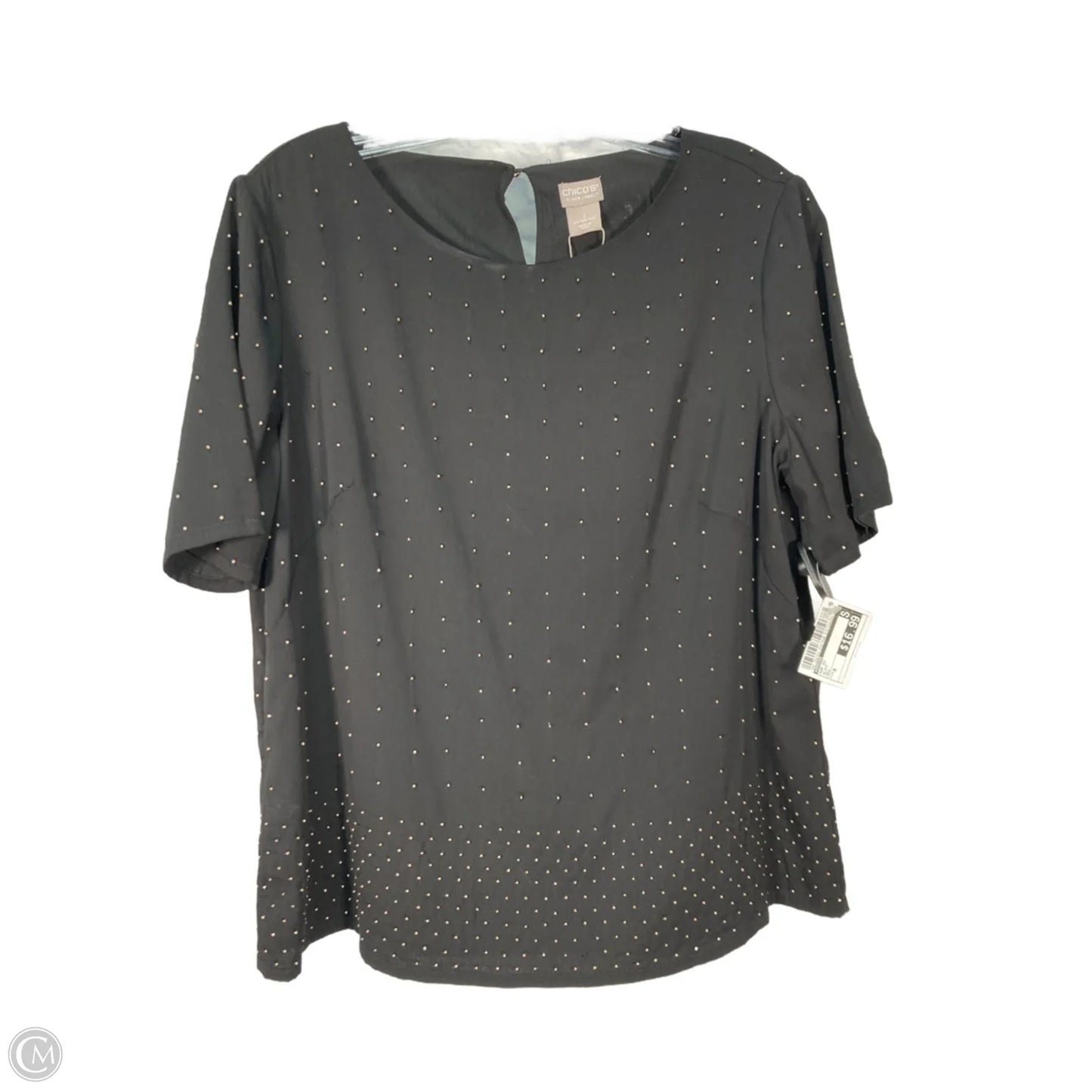 Top Short Sleeve By Chicos In Black, Size: M