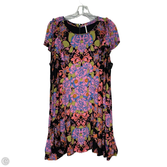 Dress Casual Midi By Free People In Black & Purple, Size: L