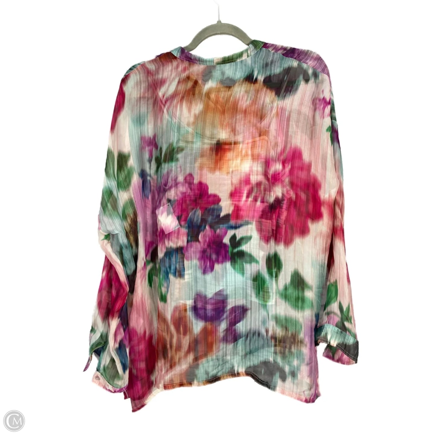 Blouse Long Sleeve By Johnny Was In Purple & Tan, Size: M