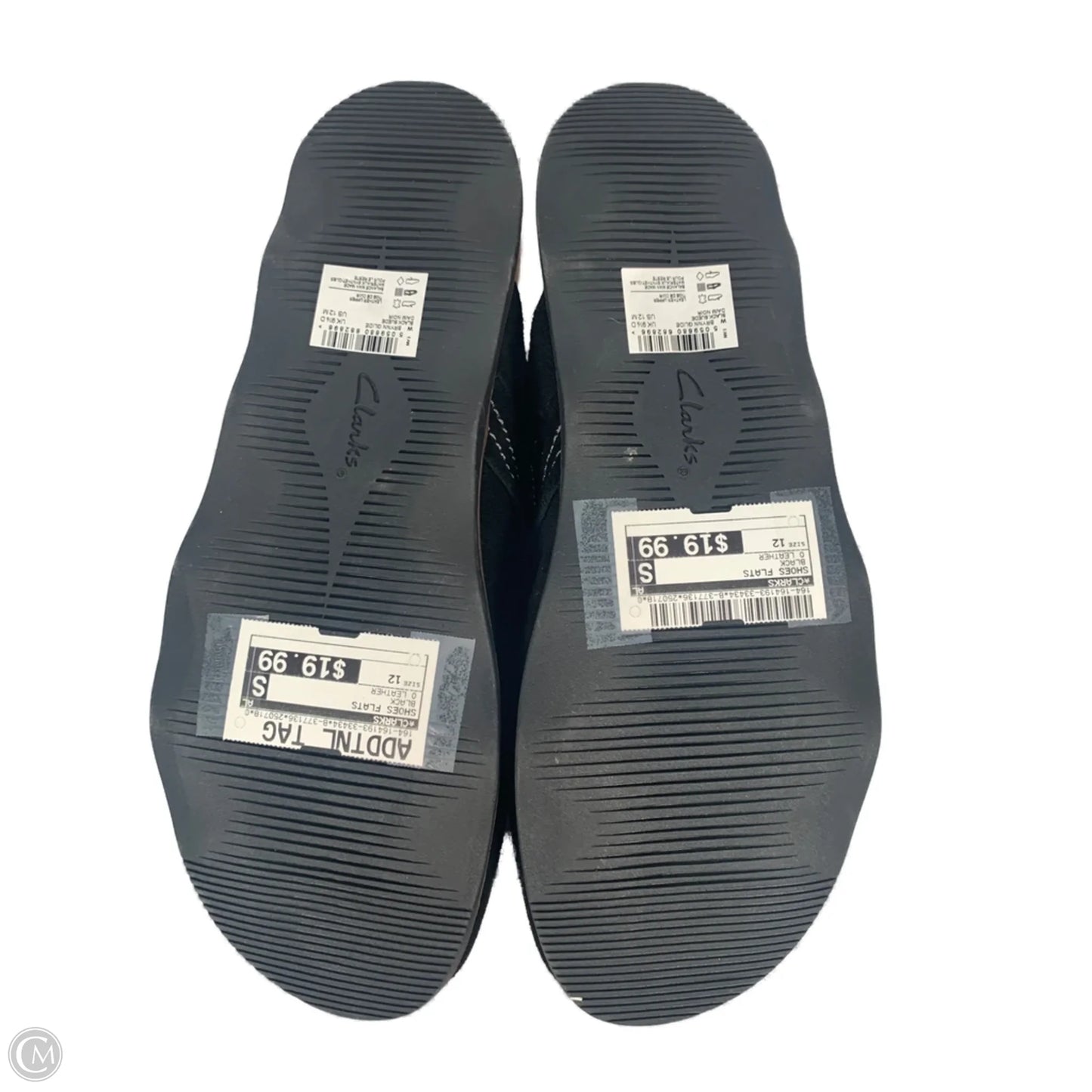 Shoes Flats By Clarks In Black, Size: 12