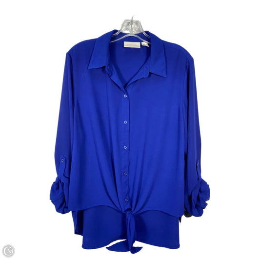 Blouse Long Sleeve By Chicos In Blue, Size: L