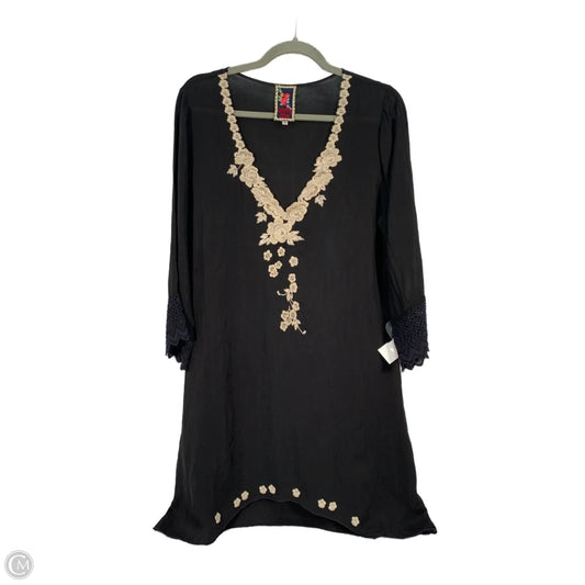 Tunic Short Sleeve By Johnny Was In Black, Size: S