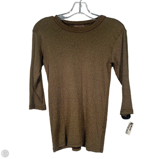 Top Long Sleeve By Michael Stars In Gold, Size: Osfm