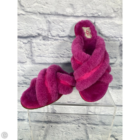 Slippers Designer By Ugg In Pink, Size: 8