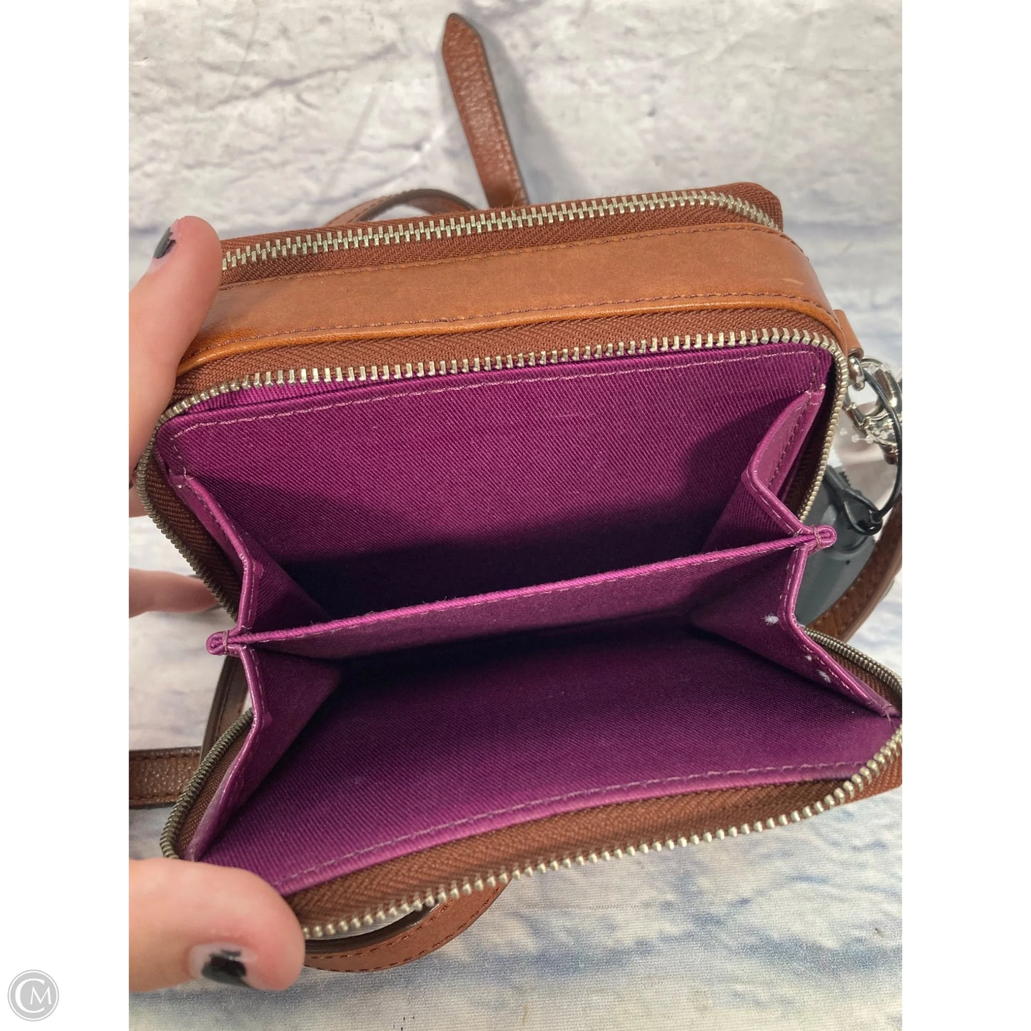 Crossbody Leather By Fossil, Size: Small