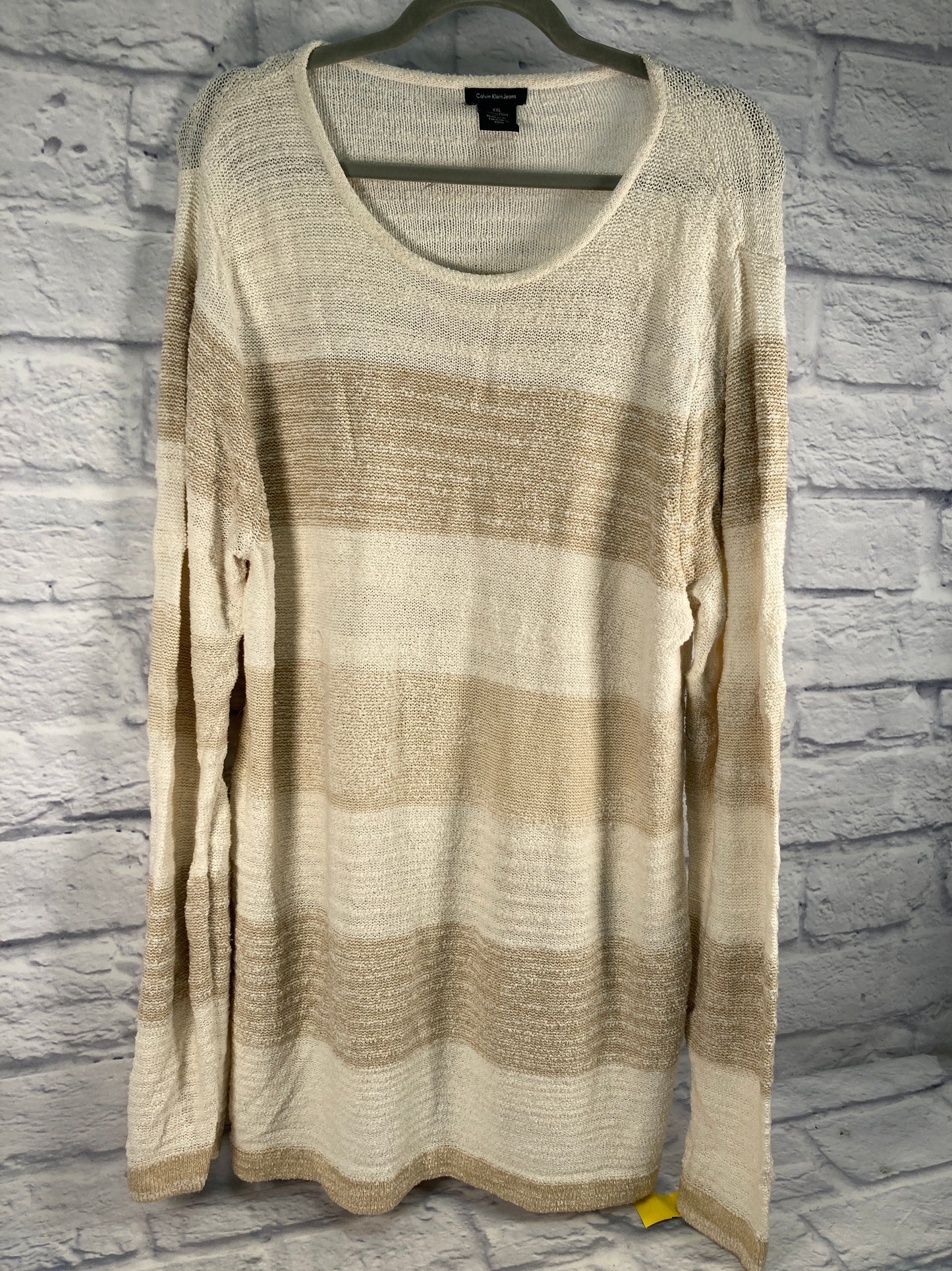 Sweater By Calvin Klein O In Cream, Size: Xxl