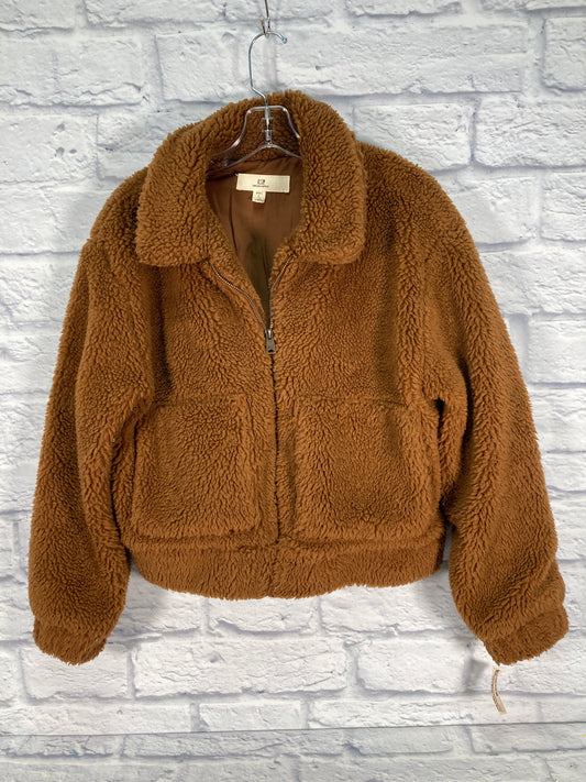 Jacket Faux Fur & Sherpa By Thread And Supply In Brown, Size: S