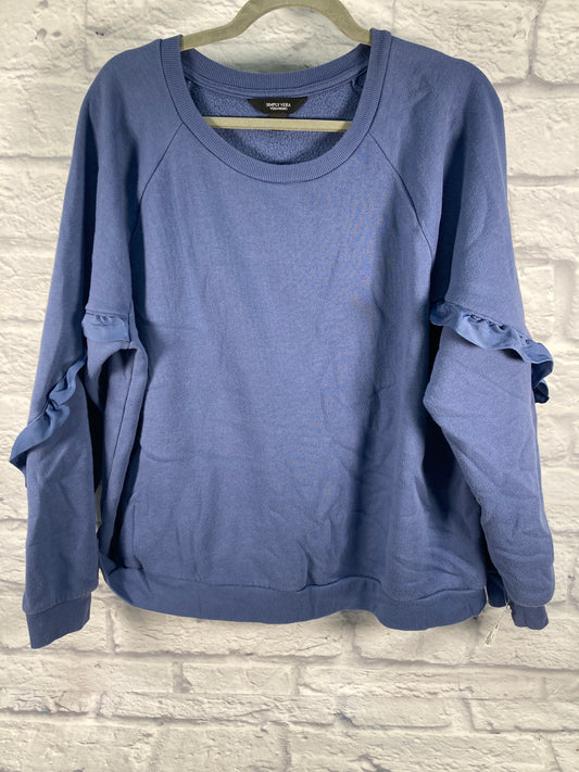 Sweatshirt Crewneck By Simply Vera In Blue, Size: Xxl