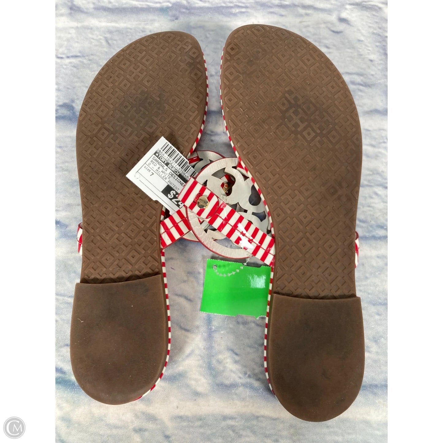 Sandals Designer By Tory Burch In Red & White, Size: 7