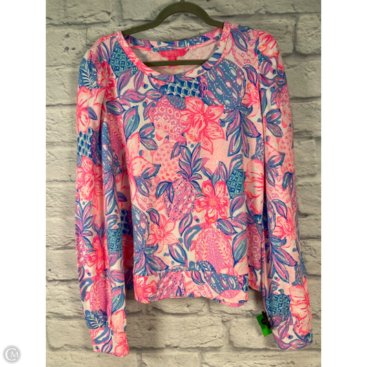 Top Long Sleeve Designer By Lilly Pulitzer In Pink & Purple, Size: Xl