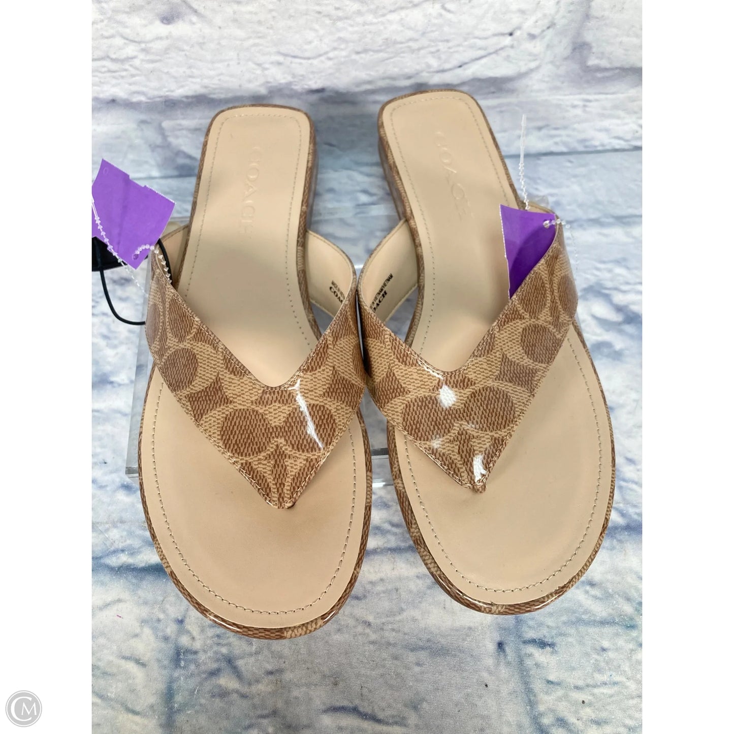Sandals Designer By Coach In Tan, Size: 8.5